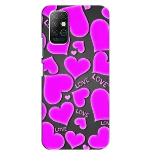 Чехлы для любимой на Інфінікс Нот 8 (VPrint) (Pink hearts)