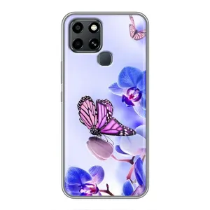 Чехлы с Цветами для Infinix Smart 6 (VPrint) (Бабочка на цветочке)