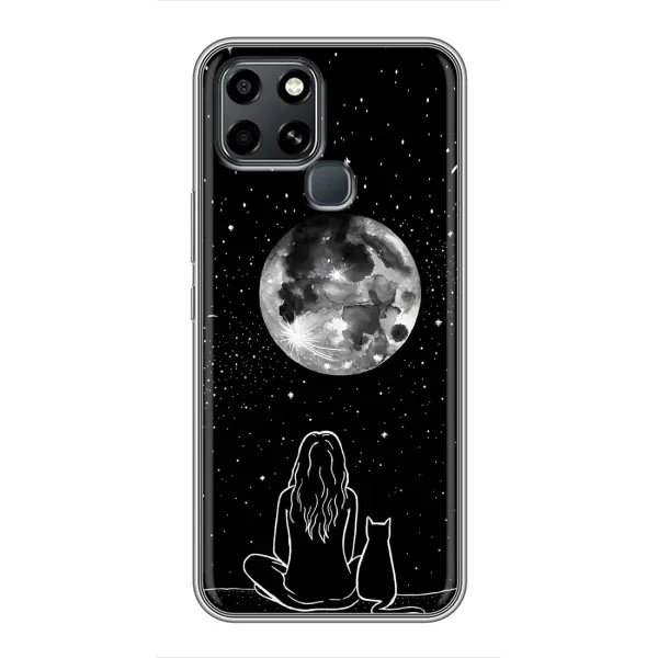 Чехол с принтом «Девушка с котом» для Infinix Smart 6