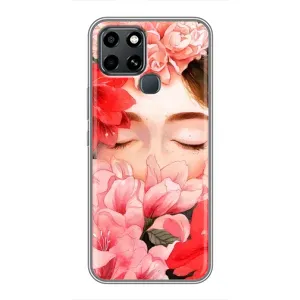 Чехлы (ART) Цветы на Infinix Smart 6 (VPrint) (Глаза в цветах)