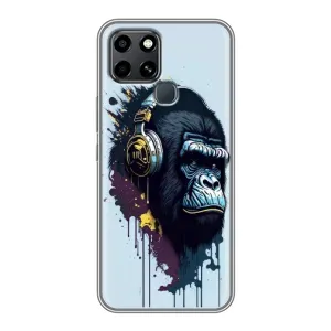 Чехол с принтом «Горилла в наушниках» для Infinix Smart 6