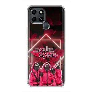Чехол Гра в кальмара для Infinix Smart 6 (Охранники Игра кальмара)