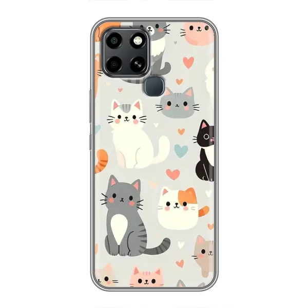 Чехол с принтом «Коллаж котов» для Infinix Smart 6
