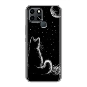 Чехол с принтом для Infinix Smart 6 (AlphaPrint) Модные коты