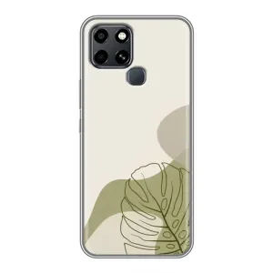 Силиконовый чехол с принтом в цветах на Infinix Smart 6 (Зеленая монстера дизайн)