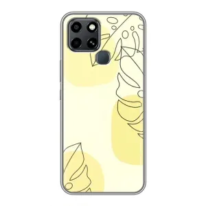 Силиконовый чехол с принтом в цветах на Infinix Smart 6 (Желтая монстера арт)