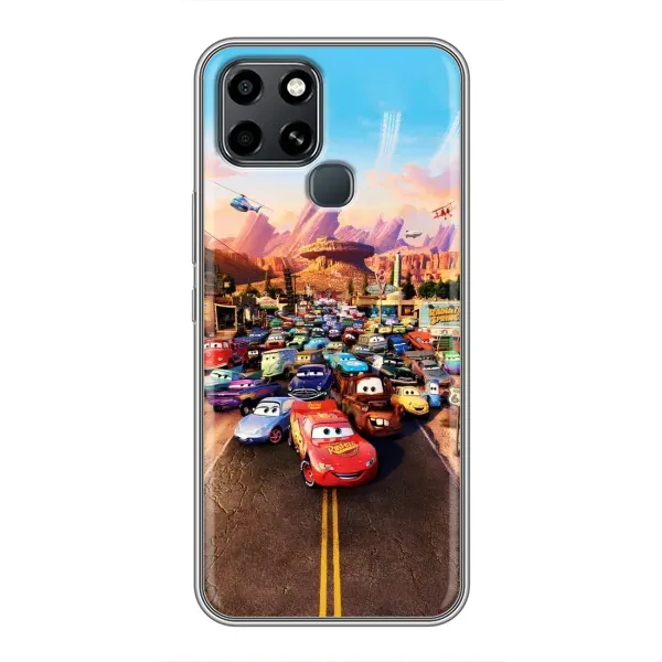Чехол с принтом «Тачки на трассе» для Infinix Smart 6 Чехол с принтом «Тачки на трассе» для Infinix Smart 6