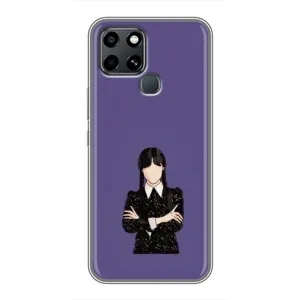 Чехлы Венсдей на Infinix Smart 6 Уэнсдей (AlphaPrint) (Уэнздей в черном)
