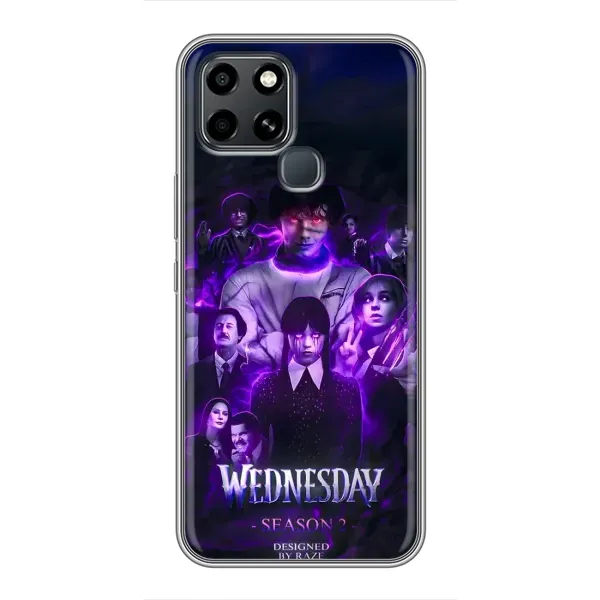 Чехол с принтом «Фиолетовая магия Уэнздей» для Infinix Smart 6 Чехол с принтом «Фиолетовая магия Уэнздей» для Infinix Smart 6