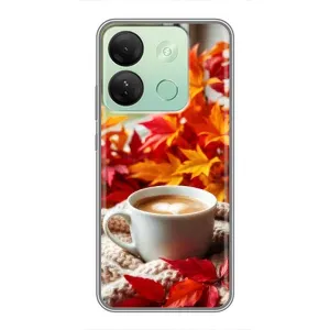 Чехол с уникальным дизайном «Осень с кофе» для Infinix Smart 7 HD