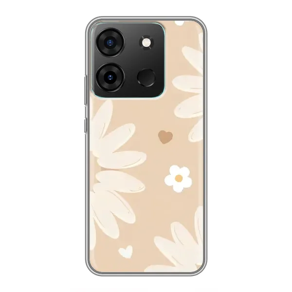 Чохол з принтом «Бежеві квіти» для Infinix Smart 7
