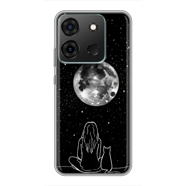 Чохол з принтом «Дівчина з котом» для Infinix Smart 7