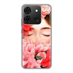Чехлы (ART) Цветы на Infinix Smart 7 (VPrint) (Глаза в цветах)