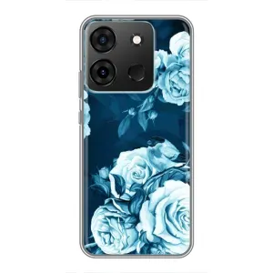 Чехлы (ART) Цветы на Infinix Smart 7 (VPrint) (Голубые Бутоны)