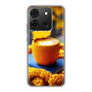 Чехол с принтом «Кофе на желтом пледе» для Infinix Smart 7