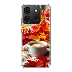 Чехол с уникальным дизайном «Осень с кофе» для Infinix Smart 7