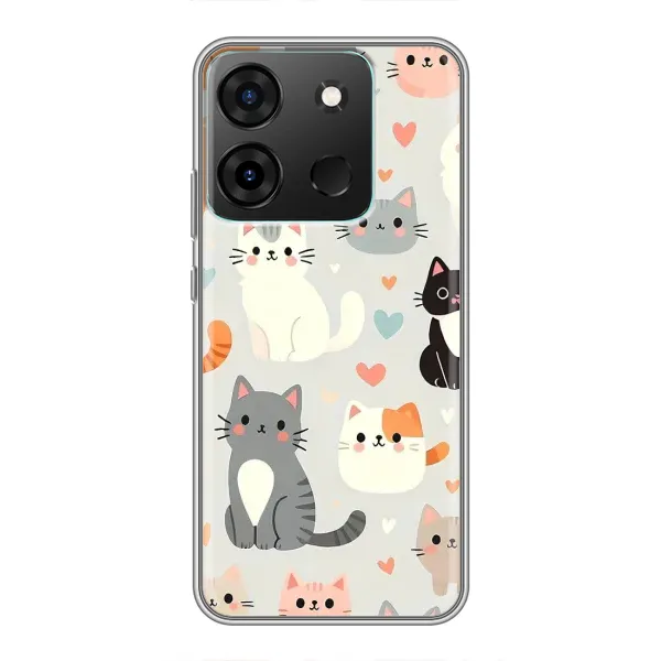 Чохол з принтом «Колаж котів» для Infinix Smart 7