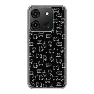 Чохол з принтом для Infinix Smart 7 (AlphaPrint) Модні коти (Маленькі котики)