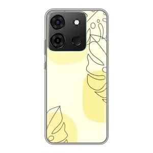 Силиконовый чехол с принтом в цветах на Infinix Smart 7 (Желтая монстера арт)