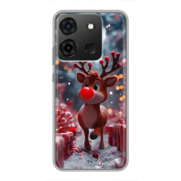 Чехол с принтом «Олень среди подарков» для Infinix Smart 7
