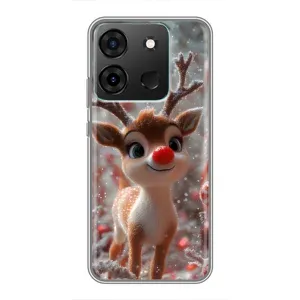 Яркий чехол для Infinix Smart 7 с Зимними Оленятами