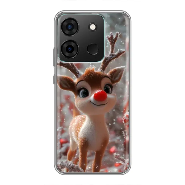 Чехол с принтом «Олень с носом» для Infinix Smart 7