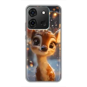 Яскравий чохол для Infinix Smart 7 з Зимові Оленята (Оленятко серед гірлянд)