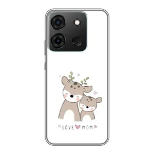 Чохол з принтом «Оленята мама і малюк» для Infinix Smart 7