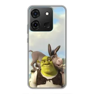 Чехол с мультфильмом Шрек на Infinix Smart 7 (Шрек и Осел)