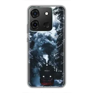 Новорічні, Святкові Чохли для Infinix Smart 7 - 2024 год (Зимовий потяг)