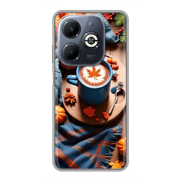 Чохол з принтом «Кава і гарбузики» для Infinix Smart 8 Plus