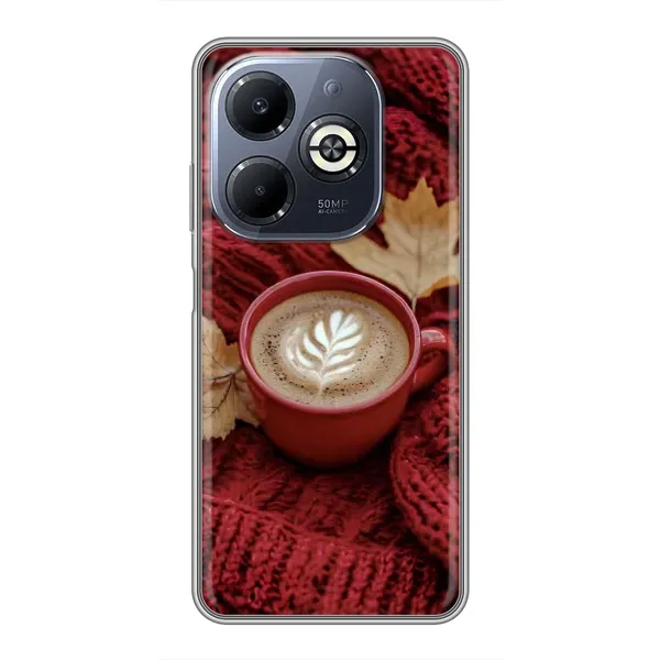 Чохол з принтом «Кава на ковдрі» для Infinix Smart 8 Plus