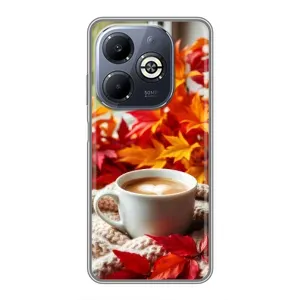 Чехол с уникальным дизайном «Осень с кофе» для Infinix Smart 8 Plus