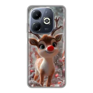 Яркий чехол для Infinix Smart 8 Plus с Зимними Оленятами