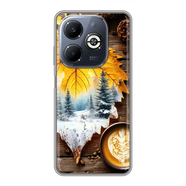 Чохол з принтом «Осінньо-зимова кава» для Infinix Smart 8 Plus