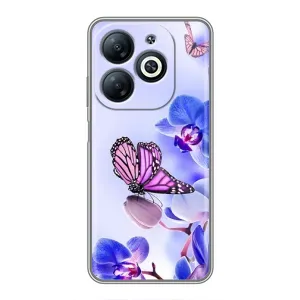 Чехлы с Цветами для Infinix Smart 8 (VPrint) (Бабочка на цветочке)