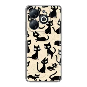 Чохол з малюнком кіт на Infinix Smart 8 (Чорні коти)