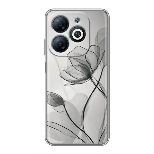 Чохол з принтом «Чорні квіти» для Infinix Smart 8 Чохол з принтом «Чорні квіти» для Infinix Smart 8