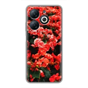 Чехлы с Цветами для Infinix Smart 8 (VPrint) (Цветы красные)