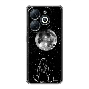 Чохол з малюнком кіт на Infinix Smart 8 (Дівчина з котом)