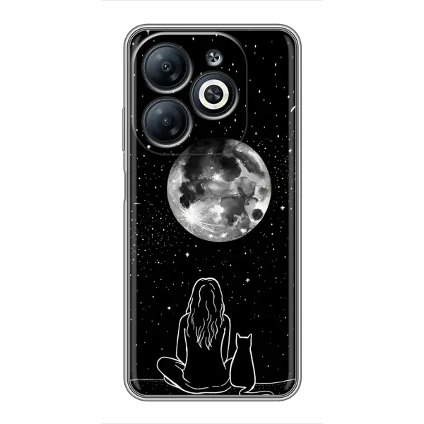 Чохол з принтом «Дівчина з котом» для Infinix Smart 8