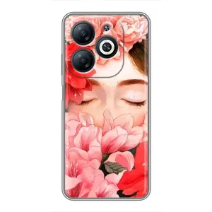 Чехлы (ART) Цветы на Infinix Smart 8 (VPrint) (Глаза в цветах)