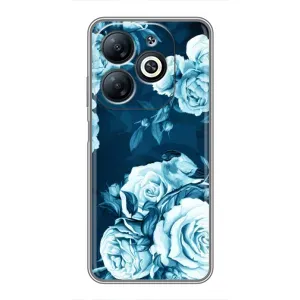 Чехлы (ART) Цветы на Infinix Smart 8 (VPrint) (Голубые Бутоны)
