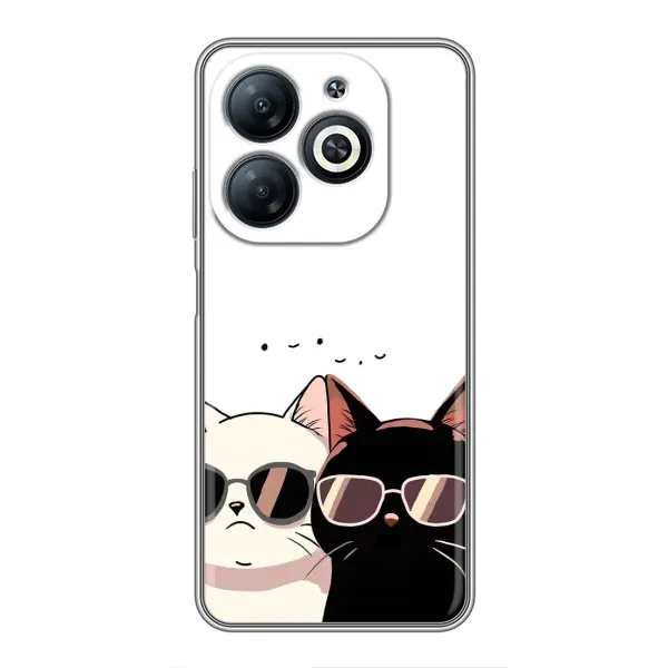 Чохол з принтом «Коти в окулярах» для Infinix Smart 8