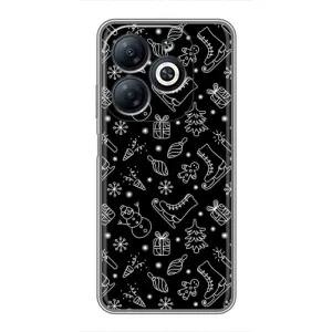 Новогодние, Праздничные Чехлы для Infinix Smart 8 - 2024 год (Новогодний фон)