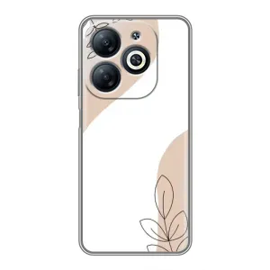 Силиконовый чехол с принтом в цветах на Infinix Smart 8 (Нюдовая веточка абстракция)