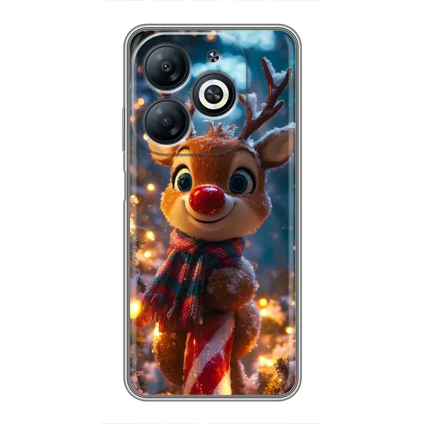 Чехол с принтом «Олень с шарфом» для Infinix Smart 8