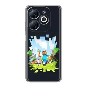 Чехол с принтом «персонажи Minecraft» для Infinix Smart 8