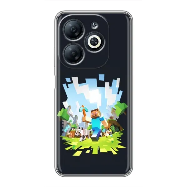 Чехол с принтом «персонажи Minecraft» для Infinix Smart 8