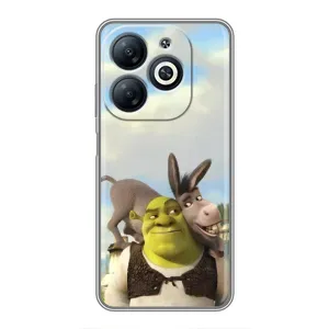 Чехол с мультфильмом Шрек на Infinix Smart 8 (Шрек и Осел)
